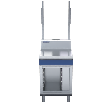 blue seal evolution series  - 600mm bench top with salamander support - cabinet base