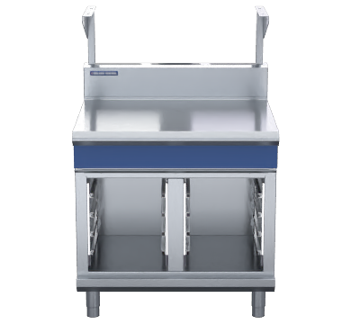 blue seal evolution series b90s-cb - 900mm bench top with salamander support  cabinet base