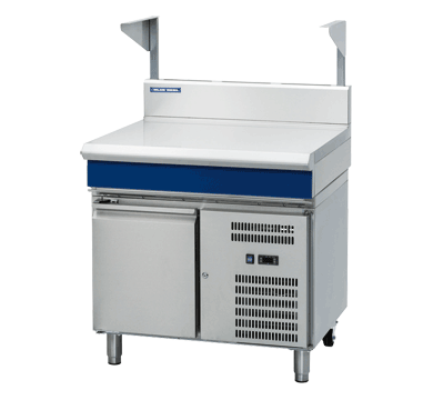 blue seal evolution series b90s-rb - 900mm bench top with salamander support  refrigerated base