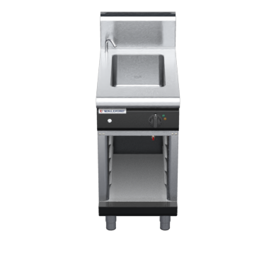 waldorf bold bm8450eh-cb-b0 450mm electric bain marie on cabinet base and high splashback