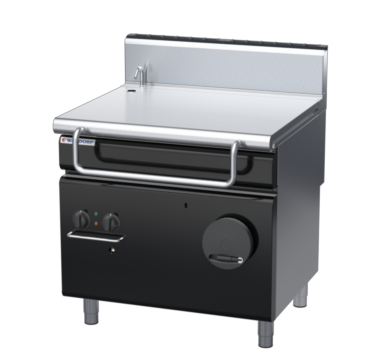 waldorf bold bp8080gh-b0 900mm gas bratt pan manual lift with high splashback