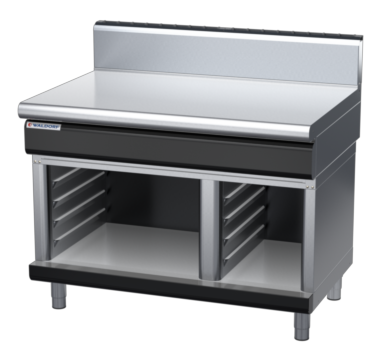 waldorf bold bt8120h-cb-b0 1200mm bench top on cabinet base and high splashback