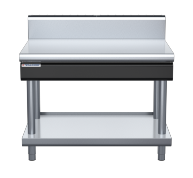 waldorf cue bt8120h-ls-c0 1200mm bench top on leg stand and high splashback