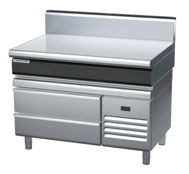 waldorf cue bt8120h-rb-c0 1200mm bench top on refrigerated base and high splashback