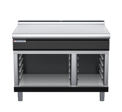 waldorf bold bt8120l-cb-b0 1200mm bench top on cabinet base and low splashback
