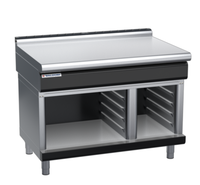 waldorf bold bt8120l-cb-b0 1200mm bench top on cabinet base and low splashback