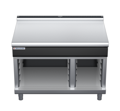 waldorf cue bt8120l-cb-c0 1200mm bench top on cabinet base and low splashback