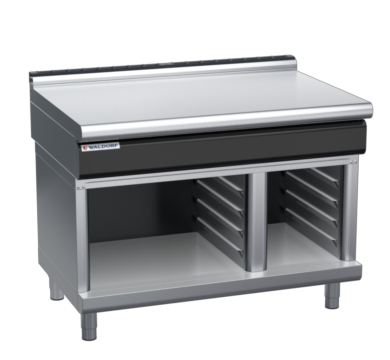 waldorf cue bt8120l-cb-c0 1200mm bench top on cabinet base and low splashback