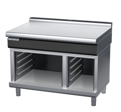 waldorf cue bt8120l-cb-c0 1200mm bench top on cabinet base and low splashback