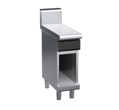 waldorf cue bt8300h-cb-c0 300mm bench top on cabinet base and high splashback