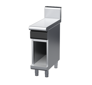 waldorf cue bt8300h-cb-c0 300mm bench top on cabinet base and high splashback