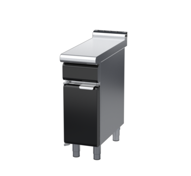 waldorf bold bt8300l-cd-b0 300mm bench top on cabinet base with door and low splashback