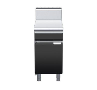waldorf bold bt8450hdrw-cd-b0 450mm bench top with drawer on cabinet base with door and high splashback