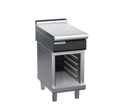 waldorf cue bt8450l-cb-c0 450mm bench top on cabinet base and low splashback