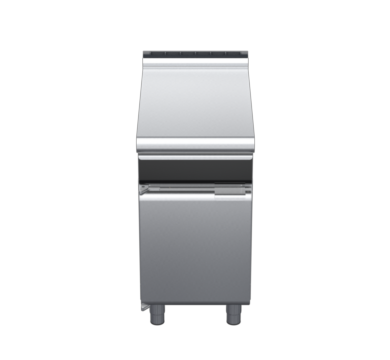 waldorf cue bt8450ldrw-cd-c0 450mm bench top with drawer on cabinet base with door and low splashback