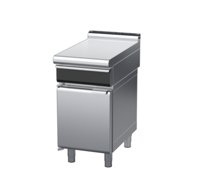 waldorf cue bt8450ldrw-cd-c0 450mm bench top with drawer on cabinet base with door and low splashback