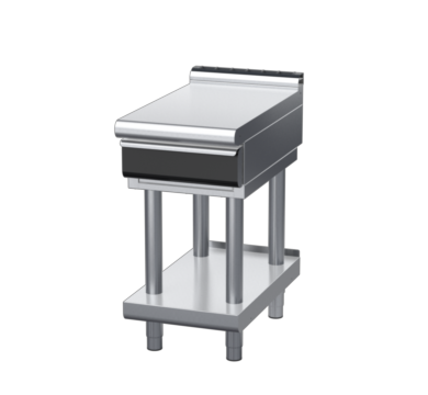 waldorf cue bt8450ldrw-ls-c0 450mm bench top on leg stand with drawer and low splashback