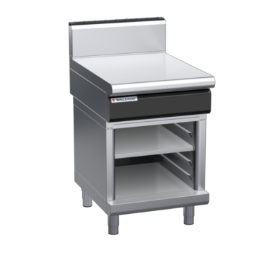 waldorf cue bt8600h-cb-c0 600mm bench top on cabinet base and high splashback