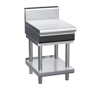 waldorf cue bt8600hdrw-ls-c0 600mm bench top on leg stand with drawer and high splashback