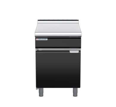 waldorf bold bt8600l-cd-b0 600mm bench top on cabinet base with door and low splashback