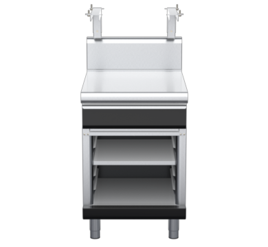 waldorf bold bt8600shdrw-cb-b0 600mm bench top with salamander support salamander support with drawer and high splashback