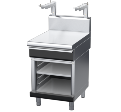 waldorf bold bt8600shdrw-cb-b0 600mm bench top with salamander support salamander support with drawer and high splashback