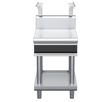 waldorf cue bt8600shdrw-ls-c0 600mm bench top with salamander support and drawer salamander support and high splashback