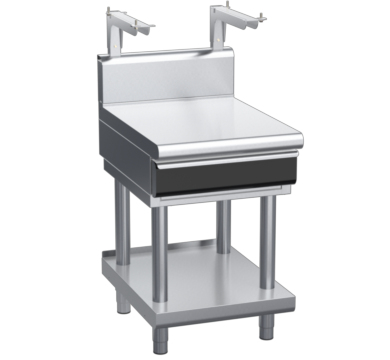 waldorf cue bt8600shdrw-ls-c0 600mm bench top with salamander support and drawer salamander support and high splashback
