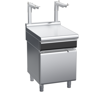 waldorf cue bt8600sldrw-cd-c0 600mm bench top with salamander support and drawer salamander support and low splashback