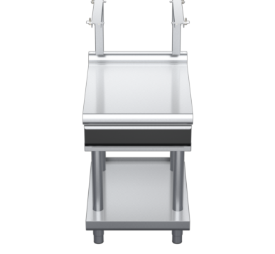 waldorf cue bt8600sldrw-ls-c0 600mm bench top with salamander support salamander support with drawer and low splashback