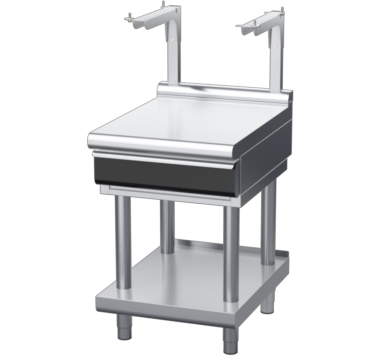 waldorf cue bt8600sldrw-ls-c0 600mm bench top with salamander support salamander support with drawer and low splashback