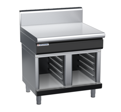 waldorf bold bt8900h-cb-b0 900mm bench top on cabinet base and high splashback