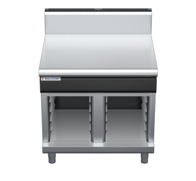 waldorf cue bt8900h-cb-c0 900mm bench top on cabinet base and high splashback