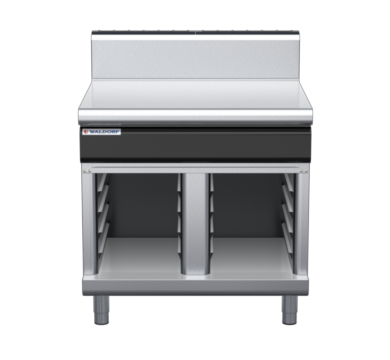 waldorf cue bt8900h-cb-c0 900mm bench top on cabinet base and high splashback