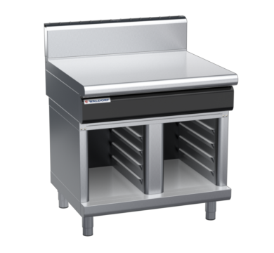 waldorf cue bt8900h-cb-c0 900mm bench top on cabinet base and high splashback