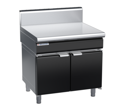 waldorf bold bt8900h-cd-b0 900mm bench top on cabinet base with door and high splashback