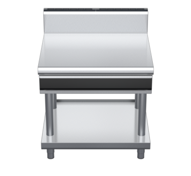waldorf cue bt8900hdrw-ls-c0 900mm bench top on leg stand with drawer and high splashback