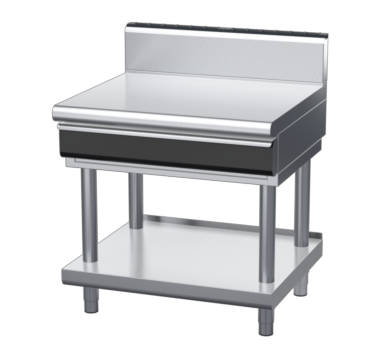 waldorf cue bt8900hdrw-ls-c0 900mm bench top on leg stand with drawer and high splashback