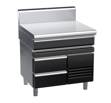 waldorf bold bt8900hdrw-rb-b0 900mm bench top on refrigerated base and high splashback