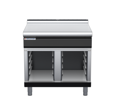 waldorf bold bt8900l-cb-b0 900mm bench top on cabinet base and low splashback