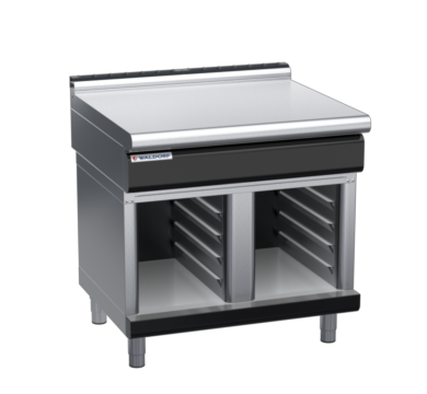 waldorf bold bt8900l-cb-b0 900mm bench top on cabinet base and low splashback
