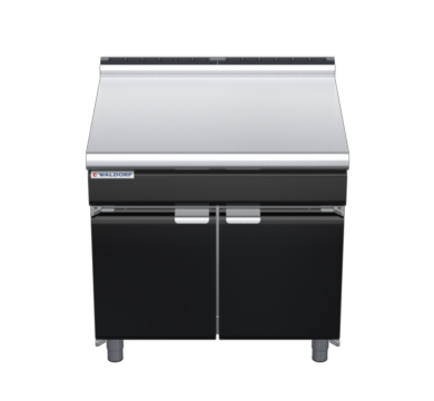 waldorf bold bt8900l-cd-b0 900mm bench top on cabinet base with door and low splashback
