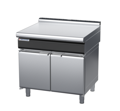 waldorf cue bt8900l-cd-c0 900mm bench top on cabinet base with door and low splashback