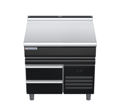 waldorf bold bt8900l-rb-b0 900mm bench top on refrigerated base and low splashback