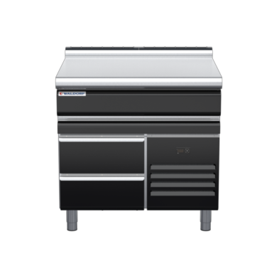 waldorf bold bt8900l-rb-b0 900mm bench top on refrigerated base and low splashback