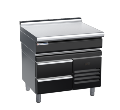 waldorf bold bt8900l-rb-b0 900mm bench top on refrigerated base and low splashback