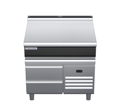 waldorf cue bt8900l-rb-c0 900mm bench top on refrigerated base and low splashback
