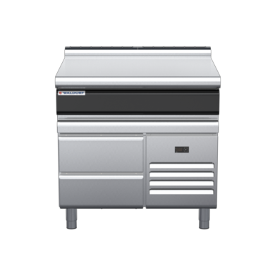 waldorf cue bt8900l-rb-c0 900mm bench top on refrigerated base and low splashback