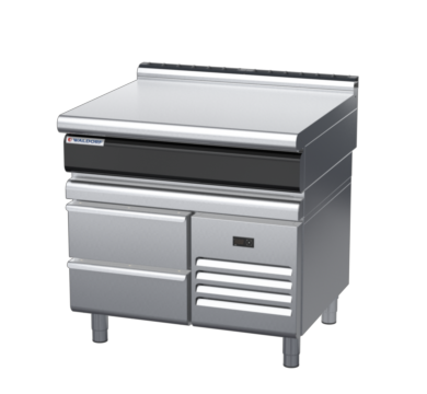 waldorf cue bt8900l-rb-c0 900mm bench top on refrigerated base and low splashback