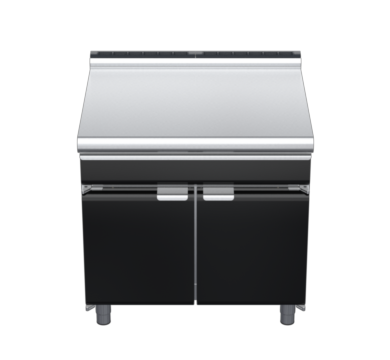 waldorf bold bt8900ldrw-cd-b0 900mm bench top with drawer on cabinet base with door and low splashback